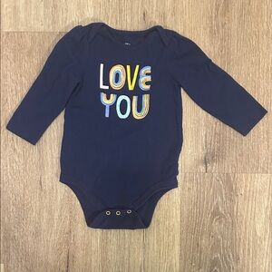 Cat & Jack Navy Bodysuit with Colorful 'Love You' Design